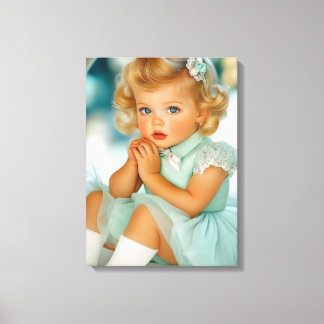Toile Portrait de bébé fille des années 1950