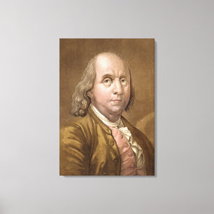 Toile Portrait de Benjamin Franklin (1706-90), de 'Le
