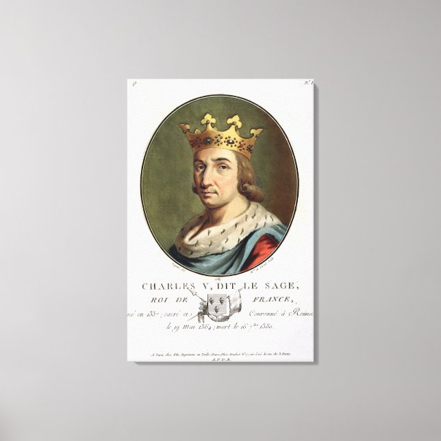 Toile Portrait de Charles V, appelé "Le Sage Roi de F (Recto)
