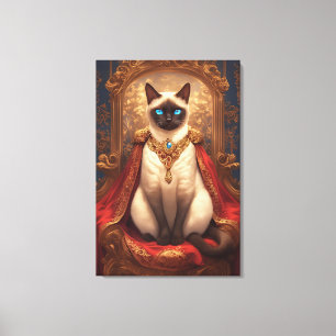 Toile Portrait de chat majestueux Royal Siamese
