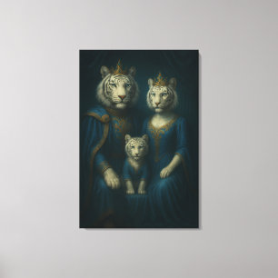 Toile Portrait de famille du Tigre Blanc Royal – Majestu
