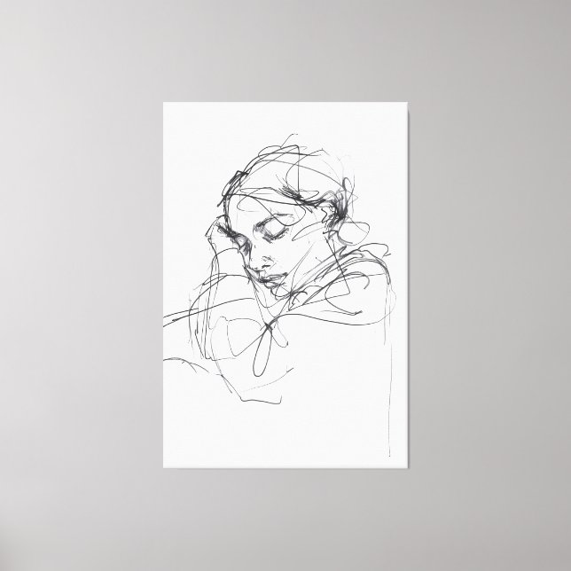 Toile Portrait de femme endormie élégant - Premium (Recto)