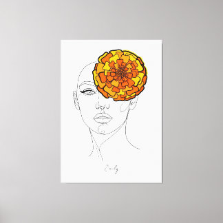 Toile Portrait de fleur de naissance d'octobre personnal