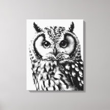 Portrait de hibou majestueux Taille personnalisée
