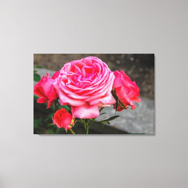 Toile Portrait de jardin rose (Recto)