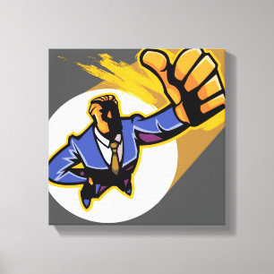 Toile Portrait de jeune homme montrant des pouces