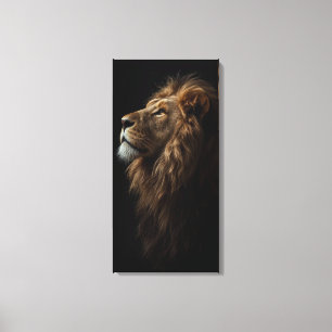 Toile Portrait de Lion Majestueux Force & Confiance Roya