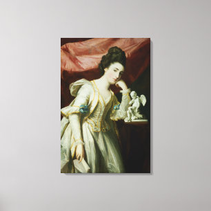 Toile Portrait de Madame avec une statuette de cupidon