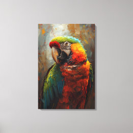 Toile Portrait de perroquet artistique - Peinture à l'hu