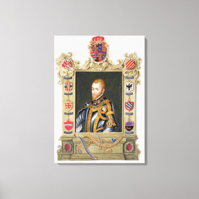Toile Portrait de Philippe II Roi d'Espagne (1527-98) de (Recto)