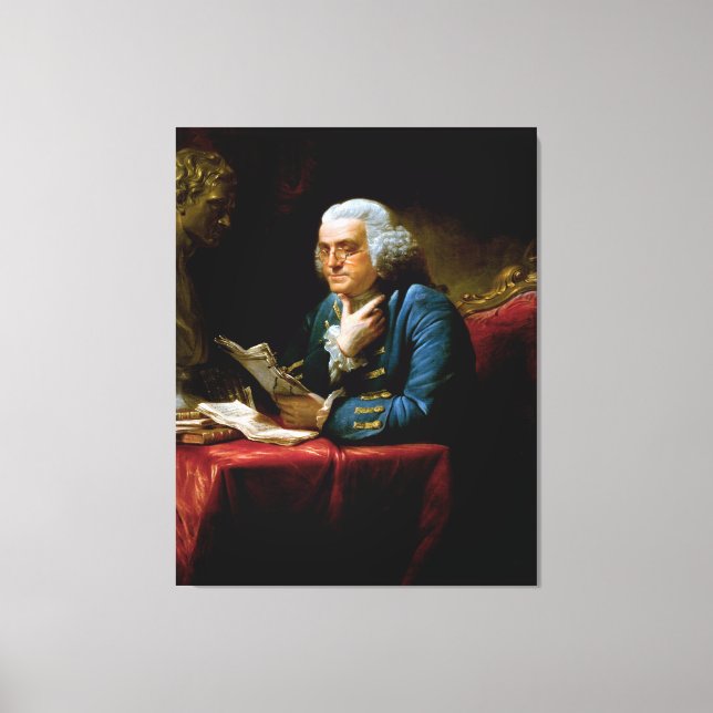 Toile Portrait de pouce, Benjamin Franklin Père fondateu (Recto)