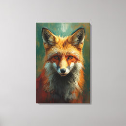Toile Portrait de Renard Rouge Artistique - Peinture à l