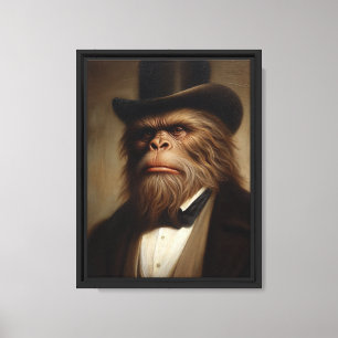 Toile Portrait de singe gentleman victorien