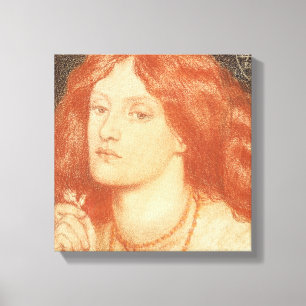 Toile Portrait d'Elizabeth Siddal (1834-62), 1860 (rouge