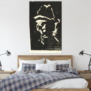 Toile Portrait d'homme avec chapeau