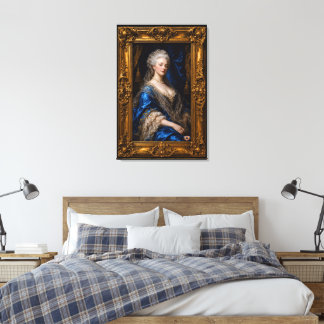 Toile Portrait doré de velours bleu d'Odette Morelle
