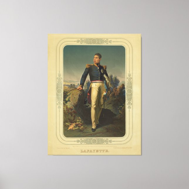 Toile Portrait du Général Marquis de Lafayette (Recto)