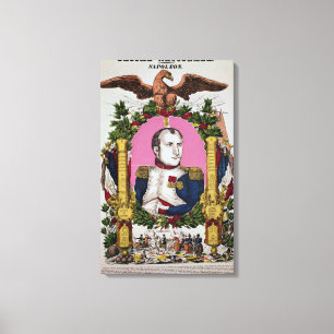 Toile Portrait du napoléon I dans la bataille de