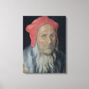Toile Portrait d'un homme à poils dans un Casquette roug
