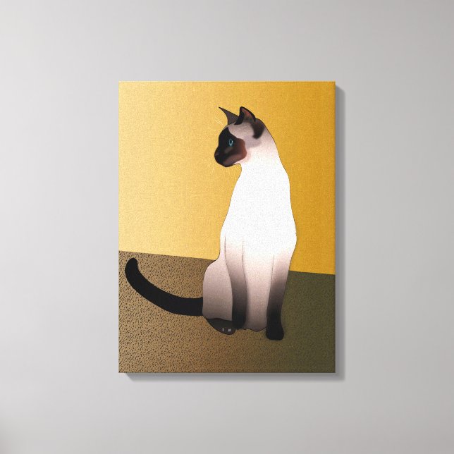 Toile Portrait d'un point de phoque Chat siamois (Recto)