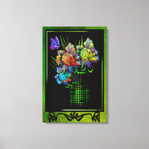 Toile Portrait d'une ville en fleurs sur un Faux Easel