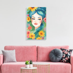 Toile Portrait Floral Daydream