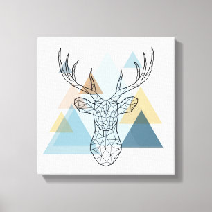 Toile Portrait géométrique de cerfs communs