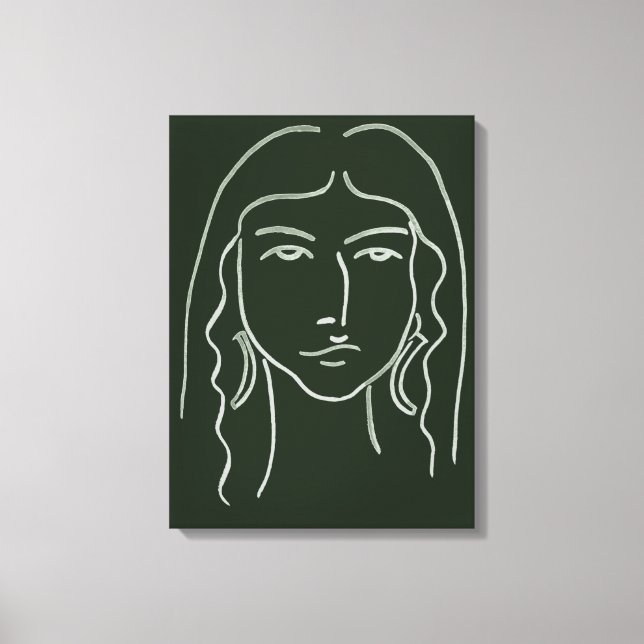 Toile Portrait malachite avec cheveux longs (Recto)