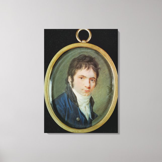 Toile Portrait miniature de Ludwig Van Beethoven, 1802 (Recto)