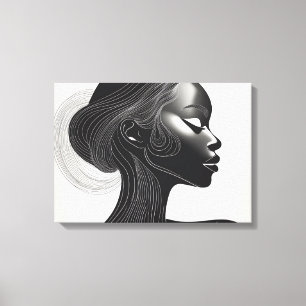 Toile Portrait minimaliste d'art en ligne