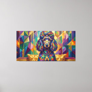 Toile Portrait Pop Art Caniche Diva Salon de toilettage
