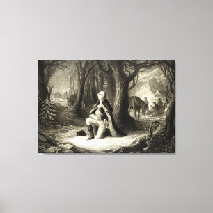 Toile Portrait vintage de George Washington prier