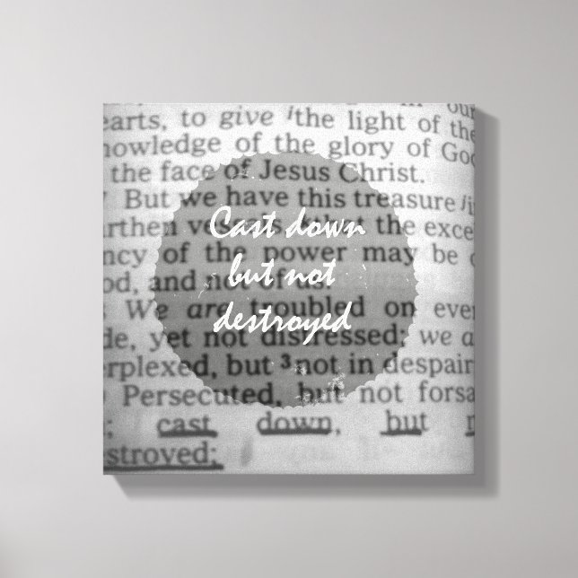 Toile Poser mais pas détruire le versets de la Bible (Recto)