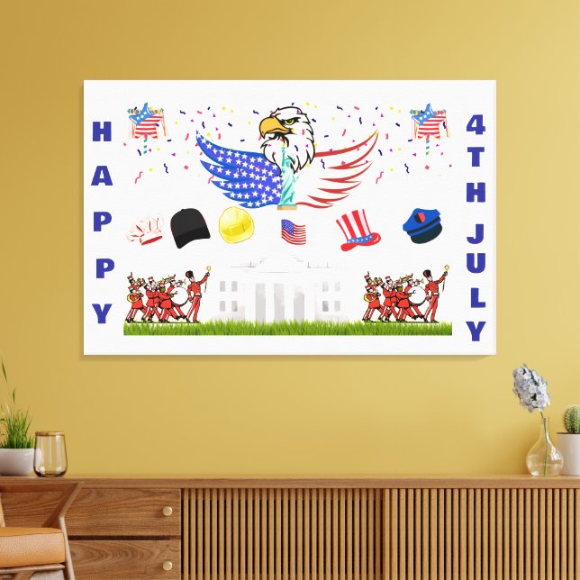 Toile Poster brillant -4 juillet (Insitu(Salon))