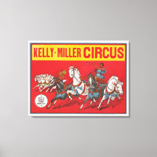 Toile Poster De Cirque De Deux Hommes À Chariots Racing