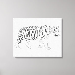 Toile Poster de dessin de tigre tiré à la main