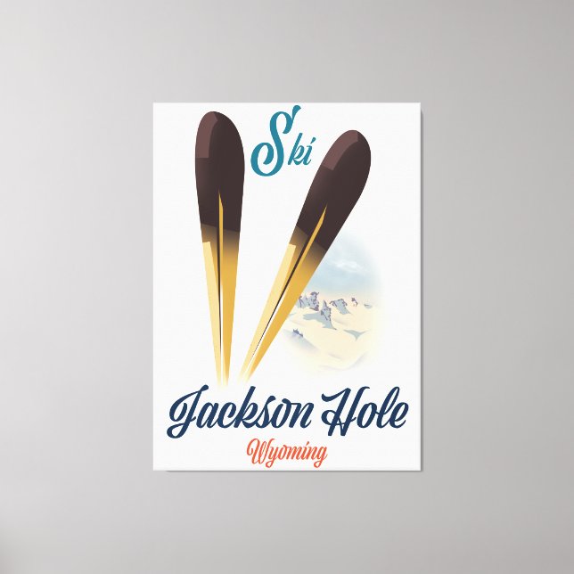 Toile Poster de Jackson Hole Wyoming Ski (Recto)
