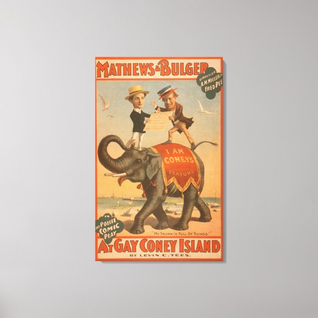 Toile Poster de la comédie musicale "At gay Coney Island (Recto)