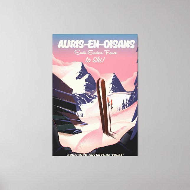 Toile poster de ski AURIS-EN-OISANS France (Recto)