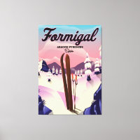 Poster de ski Formigal Aragon Espagne.