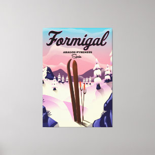 Toile Poster de ski Formigal Aragon Espagne.
