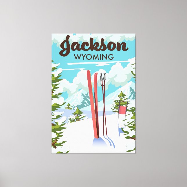 Toile poster de ski Jackson Wyoming (Recto)