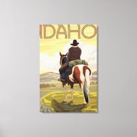 Poster de voyage Cowboy & HorseIdahoVintage