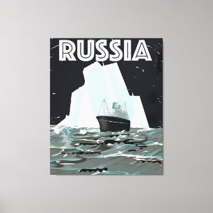 Toile Poster de voyage de Russie soviétique Arctique