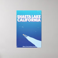 poster de voyage de Shasta Lake California vintage