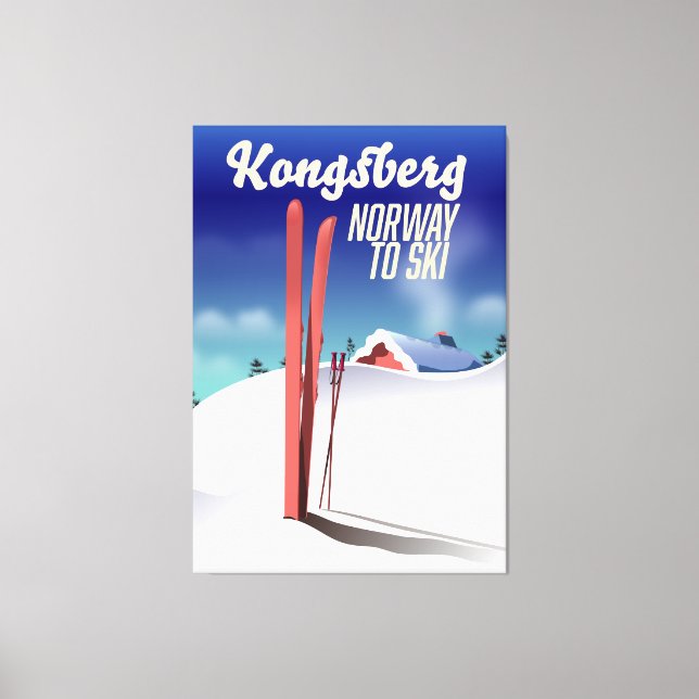 Toile Poster de voyage de ski en Norway Kongsberg. (Recto)