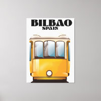 Poster de voyage en tramway Bilbao Espagne