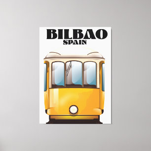 Toile Poster de voyage en tramway Bilbao Espagne