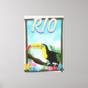 Toile Poster de voyage Rio Brésil Toucan
