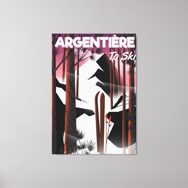 Toile poster de voyage ski d'Argentière, France (Recto)